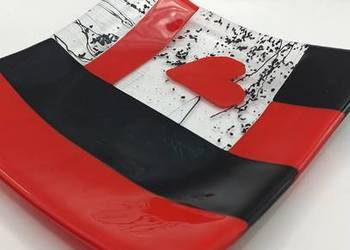 Talerz szklany do serwowania szkło artystyczne