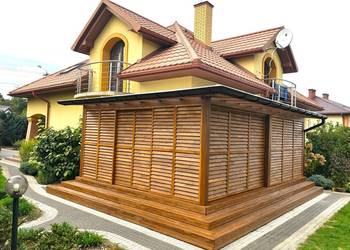 Drewniane Zadaszenie Tarasu Pergola Carport Wiata Ruchome deseczki