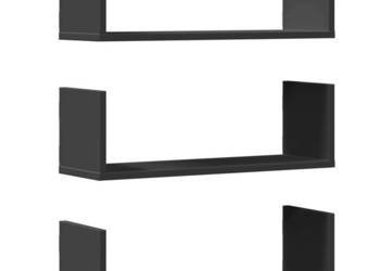 Półki ścienne 3 szt. czarne 58x18x18 cm WM-853282