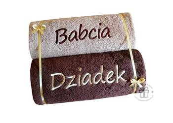 Prezent na DZIEŃ BABCI dla DZIADKA ręcznik z NAPISEM imię