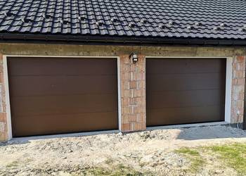 Brama garażowa segmentowa 2750x2500 brąz, biała