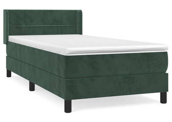 Łóżko kontynentalne z materacem zielone aksamit 90x200 cm WM-3130940