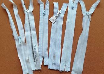 Expres,zamek błyskawiczny biały.Suwak szt.6