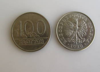 Monety obiegowe 100 zł 1990 r szt 2