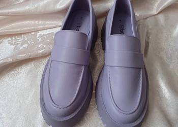Liliowe fioletowe loafersy półbuty bonprix 41 platforma traktory chunky pas