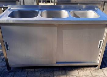 ZLEW 3 KOMOROWY Z SZAFKĄ - DRZWI SUWANE - 150/60/85 CM - M.1299