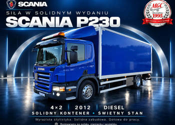 Scania P230 4X2 Scania P230 4X2 / MOCNY KONTENER / WINDA / SOLIDNA KONSTRU…