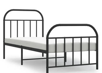 Łóżko Metalowe Czarne Rama Łóżka Ze Stelażem 80x200 cm WM-353644