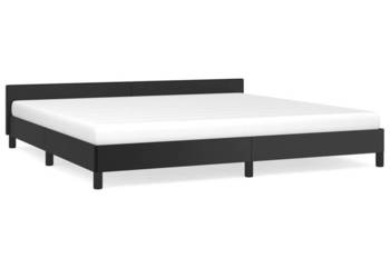 Rama łóżka z zagłówkiem bez materaca czarna 200x200 cm WM-347519