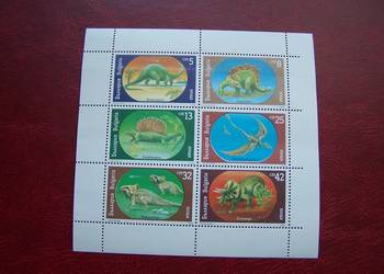 Bułgaria 1989 MNH Mi. 3840/45 ark. Fauna Dinozaury  a