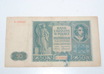 Stary banknot 50 złotych 1941 antyk unikat kolekcjonerski