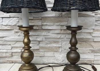 Stary kandelabr z brązu przerobiony na lampę lampa 2 szt