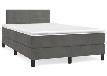 Łóżko kontynentalne z materacem i LED ciemnoszare 120x190 cm WM-3270154
