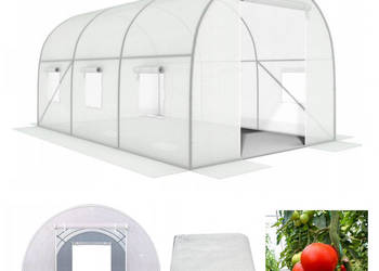 Szklarnia tunel ogrodowy 3x2x2 m foliowy wielosezonowy metalowy stelaż bia…