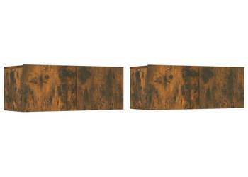 vidaXL Ścienne szafki TV, 2 szt., przydymiony dąb, 80x30x30 cm(SKU:820463)
