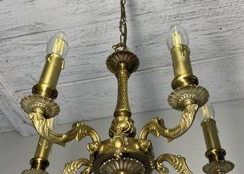 Francuski antyczny Żyrandol nr. 19 mosiądz