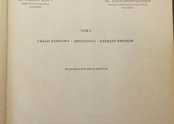 Atlas anatomii człowieka (t.3) - dr F. Kiss, dr J.Szentagothai