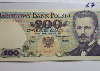 RZADKOŚĆ !!! 200 złotych 1976 s. AA - L7