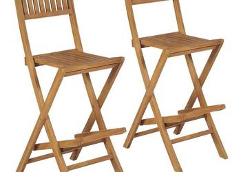 vidaXL Składane krzesła barowe, 2 szt., lite drewno tekowe(SKU:43806)