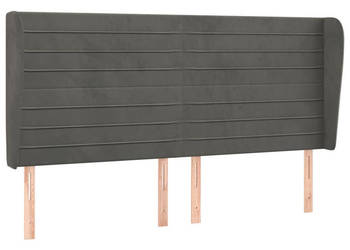 Zagłówek uszak ciemnoszary 203x23x118/128 cm aksamit WM-3118163
