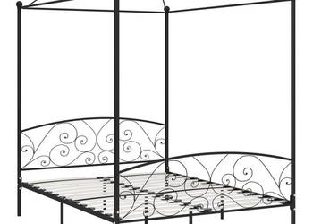 vidaXL Rama łóżka z baldachimem, czarna, metalowa(SKU:284478)