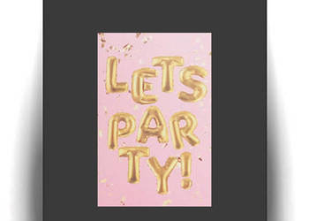 lets party plakat A4, pudrowy obrazek 21x30, boho plakat
