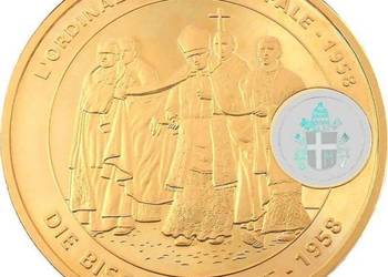 JAN PAWEŁ II ŚWIĘCENIA BISKUPIE 1958 ZŁOTO CERTYFIKAT MONETA