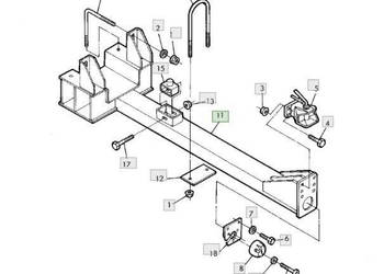 John Deere CTS - tylny zaczep przyczepy hitch AH158268