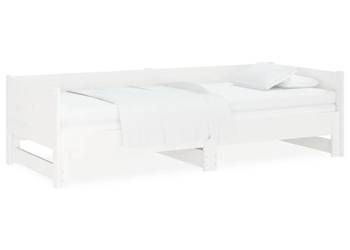 vidaXL Łóżko rozsuwane, białe, lite drewno sosnowe(SKU:820258)