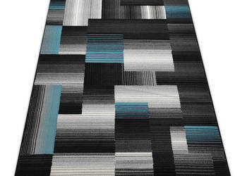 DYWAN 140X200 NEW IDEA PRĄŻKI BS11 TURKUSOWE GĘSTY WŁOS RÓŻNE WYMIARY