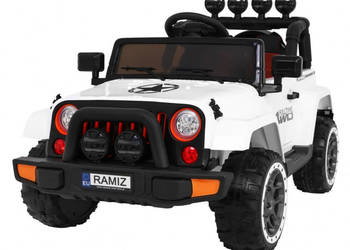 Pojazd terenowy na akumulator Full Time 4WD 12V10Ah biały 4 silniki EVA pil