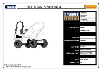 Thwaites 666 6 ton katalog czesci zamiennych PL