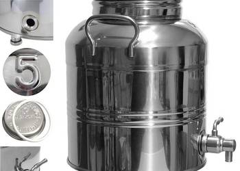 Beczka stal nierdzewna inox beczułka Antałek bańka 5 litrowa z kranem 1/2"