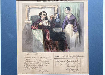 Oryginalna Litografia XIX w. Paul Gavarni, Satyra Francuska