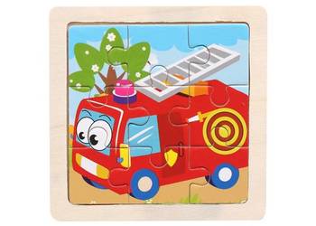 Drewniane puzzle dla dzieci montessori | 9 elementów | Straż