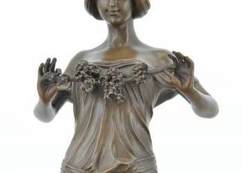 Kobieta z Kwiatami - Kwiaty - Figura Rzeźba z Brązu - Dekoracja Ozdoba