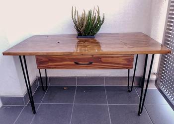 Stół drewniany na balkon taras, hairpin, wodoodporny, wykonany z palety.