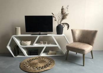 Zestaw 6 półek drewnianych, design szafka RTV, półka ścienna