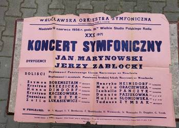 Stary afisz plakat Wrocław koncert symfoniczny 1956r