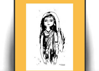 boho plakat 30x40, hinduska plakat do domu, dziewczyna obraz