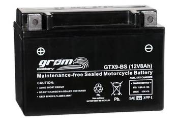 Akumulator motocyklowy 12V 8Ah 130A GROM GTX9-BS YTX9-BS L+
