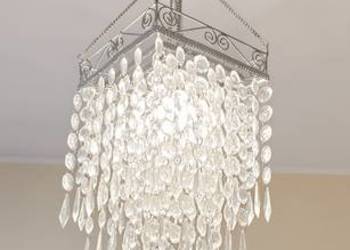 Elegancka lampa wisząca kryształowa glamour – srebrna, dekoracyjna