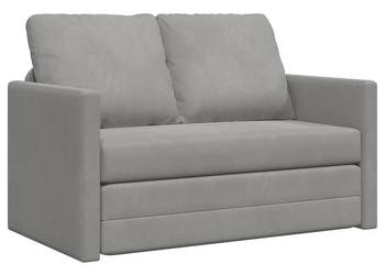 Sofa podłogowa 2-w-1, jasnoszara 122x204x55 cm, aksamit łóżko