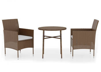 3-częściowy zestaw mebli ogrodowych rattan PE brązowy WM-3098024