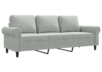 Sofa 3-osobowa jasnoszara 180 cm tapicerowana aksamitem WM-359539