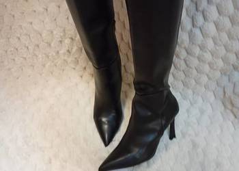 (41( ASOS Design, Czarne kozaki szpilki z Londynu, Nowe