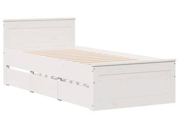 Rama łóżka bez materaca zagłówek biała sosnowa 90x200 cm WM-3308775
