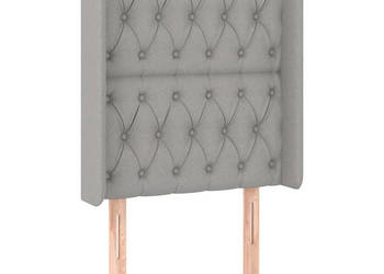 Zagłówek uszak jasnoszary 83x16x118/128 cm tkanina WM-3119890