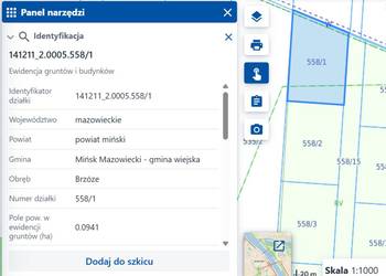 Sprzedam działkę budowlaną 941 m2 Brzóze ul. Ogrodowa