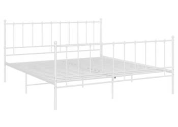 Łóżko Metalowe Białe Rama Łóżka Ze Stelażem Biała 180 x 200 cm WM-324962
